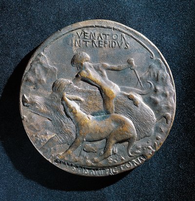Brązowy medal Alfonsa V Aragońskiego (1394-1458) autorstwa Antonio Pisanello