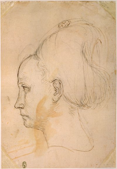 Francja, Paryż, Głowa młodej kobiety autorstwa Antonio Pisanello