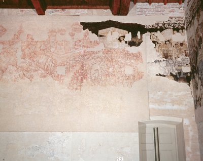 Rycerze Okrągłego Stołu w poszukiwaniu Świętego Graala (odsłonięty sinopie i fresk) autorstwa Antonio Pisanello