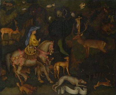 Wizja św. Eustachego, c. 1440 autorstwa Antonio Pisanello