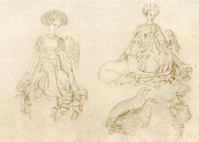 Kobiety z sokołem i chartem autorstwa Antonio Pisanello