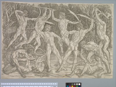 Bitwa nagości, c.1475 autorstwa Antonio Pollaiuolo