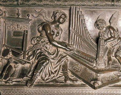 Muzyka, fragment z grobu Sykstusa IV autorstwa Antonio Pollaiuolo