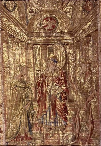 Św. Jan Chrzciciel oskarżony przez Heroda, gobelin przedstawiający sceny z życia świętego (tkanina) autorstwa Antonio Pollaiuolo