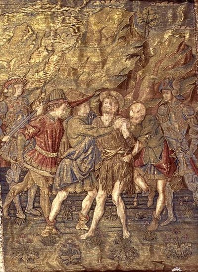 Aresztowanie św. Jana Chrzciciela, gobelin przedstawiający sceny z życia świętego (tkanina) autorstwa Antonio Pollaiuolo