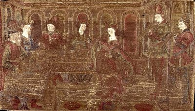 Taniec Salome, gobelin przedstawiający sceny z życia świętej (materiał) autorstwa Antonio Pollaiuolo