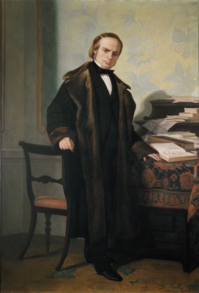 Portret Vincenzo Giobertiego, włoskiego filozofa, patrioty i polityka (olej na płótnie) autorstwa Antonio Puccinelli