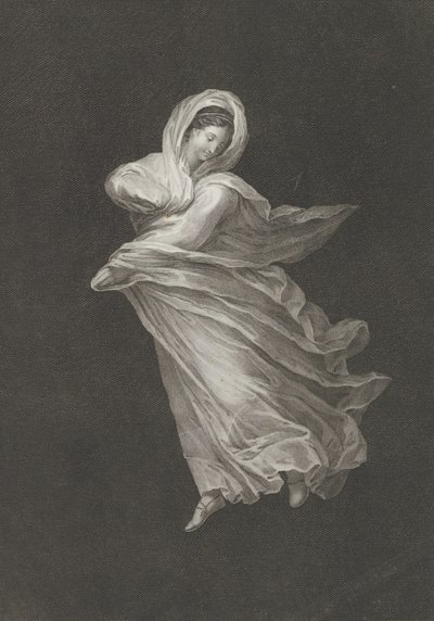 Bachantka ubrana w lejącą się draperię, patrząca w dół, prawe ramię zgięte, a lewe ramię..., ca. 1795-1847. autorstwa Antonio Ricciani