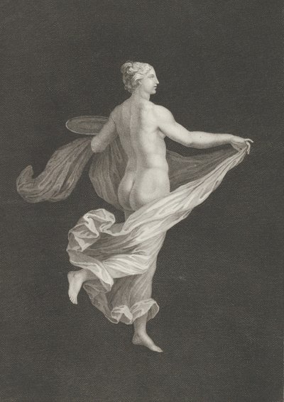 Częściowo naga bachantka widziana z tyłu, zwrócona w prawo i trzymająca owalny d..., ca. 1795-ok. 1820. autorstwa Antonio Ricciani