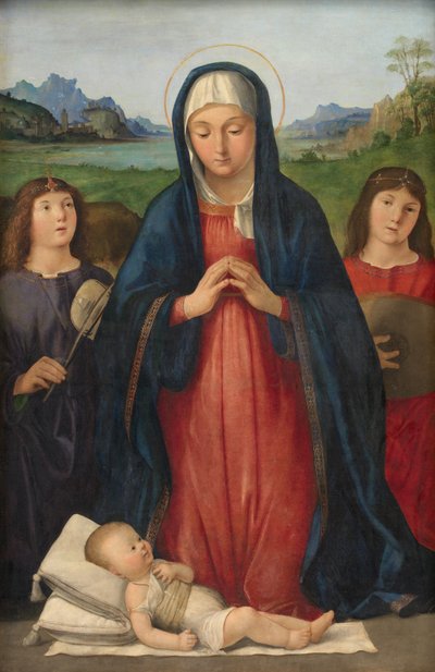 Dzieciątko Jezus czczone przez Maryję autorstwa Antonio Solario
