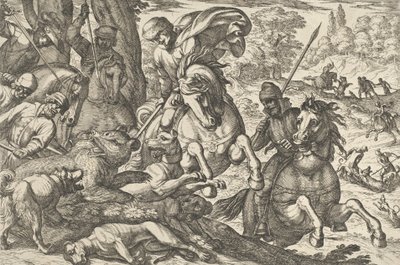 Polowanie na niedźwiedzie, z „Sceny polowania VI”, 1609. autorstwa Antonio Tempesta
