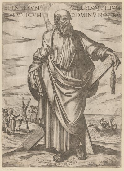 Św. Andrzeja A w Jezusie Chrystusie, jego jedynym synu, naszym Panu (tytuł na przedmiocie) Chrystus, Maryja i apostoł (tytuł serii) autorstwa Antonio Tempesta
