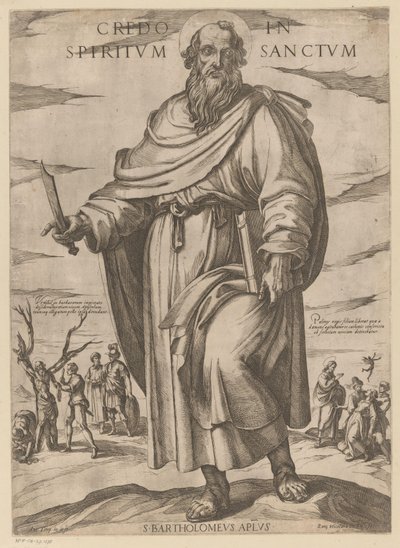 św. Bartłomieja Wierzę w Ducha Świętego (tytuł na przedmiocie) Chrystus, Maryja i apostoł (tytuł serii) autorstwa Antonio Tempesta