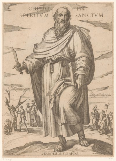 św. Bartłomieja Wierzę w Ducha Świętego (tytuł na przedmiocie) Chrystus, Maryja i apostoł (tytuł serii) autorstwa Antonio Tempesta