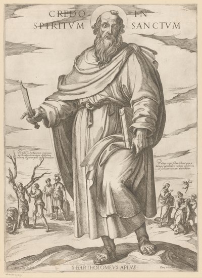 św. Bartłomieja Wierzę w Ducha Świętego (tytuł na przedmiocie) Chrystus, Maryja i apostoł (tytuł serii) autorstwa Antonio Tempesta