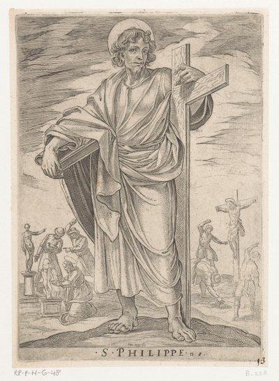Św. Filip S. Philippe (tytuł na obiekcie) Chrystus, Maryja i Apostołowie (tytuł serii) autorstwa Antonio Tempesta