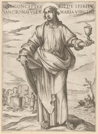 św. Jana Kto został poczęty z Ducha Świętego, zrodzony z Dziewicy Maryi (tytuł na przedmiocie) Chrystus, Maryja i apostoł (tytuł serii) autorstwa Antonio Tempesta