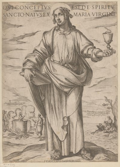 św. Jana Który został poczęty z Ducha Świętego, zrodzony z Dziewicy Maryi (tytuł na przedmiocie) Chrystus, Maryja i apostoł (tytuł serii) autorstwa Antonio Tempesta