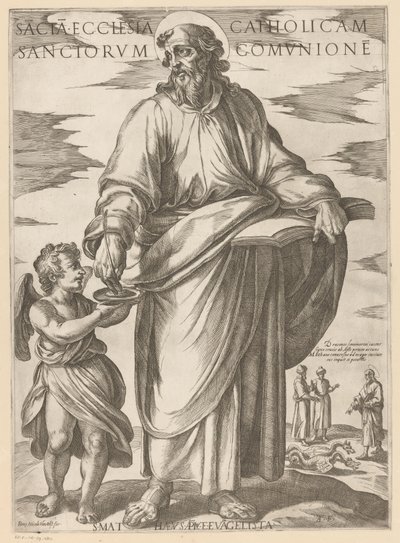 Św. Mateusza Święty Kościół katolicki w obcowaniu świętych (tytuł na przedmiocie) Chrystus, Maryja i apostoł (tytuł serii) autorstwa Antonio Tempesta