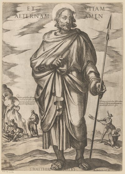 Św. Macieja I życie wieczne amen (tytuł na przedmiocie) Chrystus, Maryja i apostoł (tytuł serii) autorstwa Antonio Tempesta