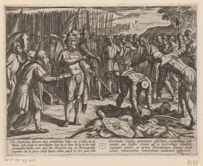Posłowie niemieccy odwiedzają Juliusa Civilis Wojny batawskie przeciwko Rzymianom (tytuł serii) Batavorum cum Romanis Bellum (tytuł serii) autorstwa Antonio Tempesta