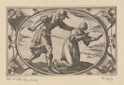 H. Columbina, od dochtera van H. Austrius Romeinse martelaressen (tytuł serii) Imagini di moltes vergini Rom w męczeństwie (tytuł serii) autorstwa Antonio Tempesta