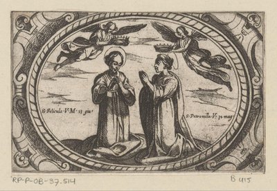 H. Felicula w H. Petronilla Romańska martelaressen (tytuł serii) Imagini di many virgini Rom nel martyrio (tytuł serii) autorstwa Antonio Tempesta