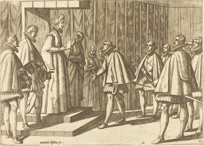 Włoski książę przed Małgorzatą Austriacką autorstwa Antonio Tempesta