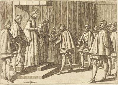 Włoski książę przed Małgorzatą Austriacką autorstwa Antonio Tempesta