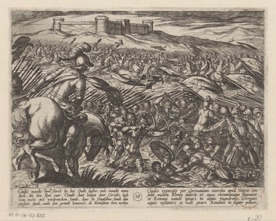 Julius Civilis zalewa kraj groblami Wojny batawskie przeciwko Rzymianom (tytuł serii) Batavorum cum Romanis Bellum (tytuł serii) autorstwa Antonio Tempesta