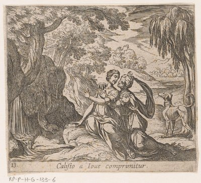 Jowisz i Kallisto Callisto zmiażdżona przez Jowisza (tytuł na obiekcie) Metamorfoza lub przekształcenia (tytuł serii) Metamorfosen van Ovidius (tytuł serii) autorstwa Antonio Tempesta
