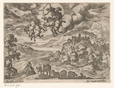 Krajobraz z upadkiem Phaethon Pejzaże ze scenami mitologicznymi (tytuł serii) autorstwa Antonio Tempesta