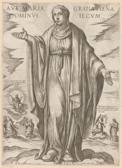 Maria Zdrowaś Maryjo, łaski pełna, Panie z Tobą (tytuł na przedmiocie) Chrystus, Maryja i apostoł (tytuł serii) autorstwa Antonio Tempesta