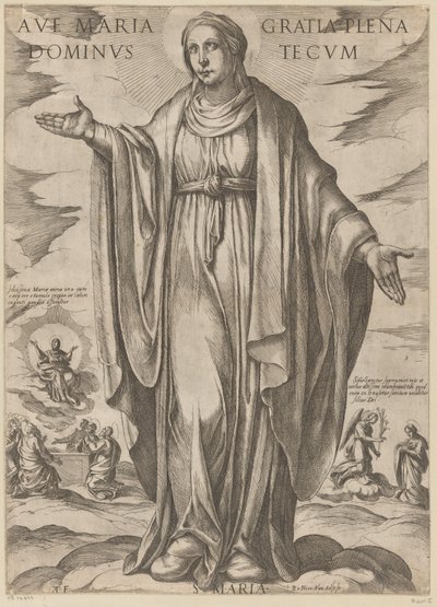 Maria Zdrowaś Maryjo, łaski pełna, Panie z Tobą (tytuł na przedmiocie) Chrystus, Maryja i apostoł (tytuł serii) autorstwa Antonio Tempesta