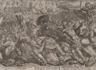 Tablica 10: Upadek Jerycha, z „Bitwy Starego Testamentu”, ok. 1966. 1..., ca. 1590-ok. 1610. autorstwa Antonio Tempesta