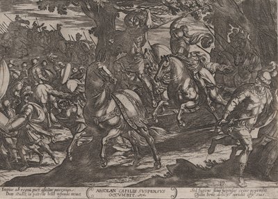 Tablica 19: Jakub zabija Absaloma, z Bitew Starego Testamentu, ok. 1930. 1..., ca. 1590-ok. 1610. autorstwa Antonio Tempesta