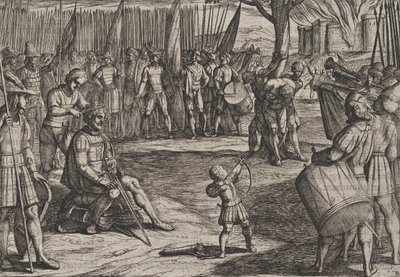 Obrazek 20: Cywilis obcięty na włosy, z Wojna Rzymian przeciwko Batawianom R..., 1611. autorstwa Antonio Tempesta