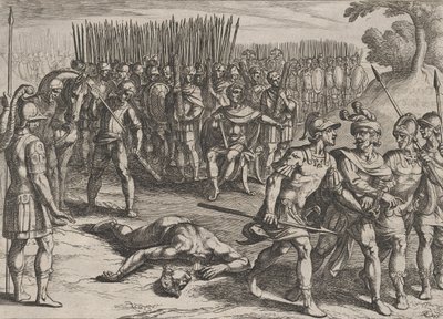 Zdjęcie 3: Claudius Civilis aresztowany i jego brat Paulus ścięty, z Wojna o Ro..., 1611. autorstwa Antonio Tempesta
