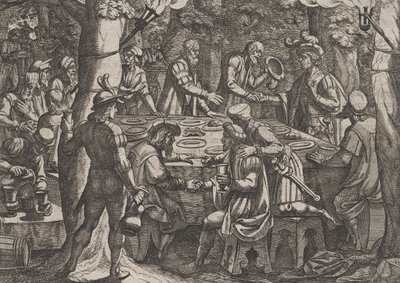 Ilustracja 4: Civilis mówi starszym holenderskim, że są traktowani jak niewolnicy przez Rzymian..., 1611. autorstwa Antonio Tempesta