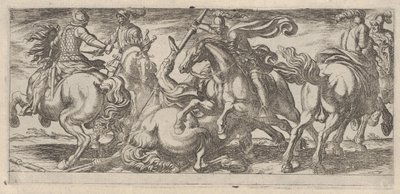 Sześciu kawalerzystów w walce, z I scen bitewnych, ca. 1590-1630. autorstwa Antonio Tempesta