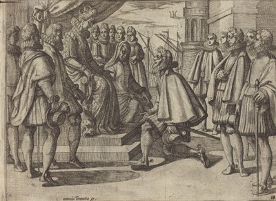 Hiszpański książę przed Małgorzatą Austriacką [verso] autorstwa Antonio Tempesta