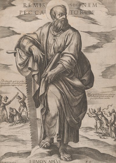 Św. Szymon, z „Chrystus, Maryja i Apostołowie”, ca. 1590-ok. 1610. autorstwa Antonio Tempesta
