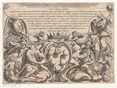Rycina tytułowa z dedykacją i herbem Cosimo II de