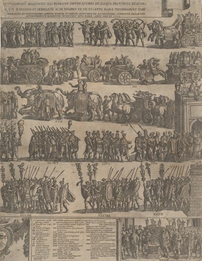 Triumf cesarza rzymskiego po lewej stronie, 1603. autorstwa Antonio Tempesta