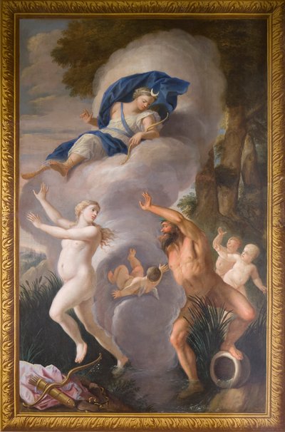 Mural na północnej elewacji przedstawiający Alfeusza i Aretuzę, Dom Ucztowy autorstwa Antonio Verrio