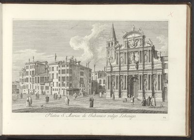 Gezicht op Campo Santa Maria Zobenigo te Venetië Obszar S. Rocchi z tą samą świątynią i szkołą (tytuł na obiekcie) Gezichten op bugemenen en pleinen in Venetië (tytuł serii) Najsłynniejsze widoki Wenecji z 38. panelu Kanału Antoniusza, expr autorstwa Antonio Visentini