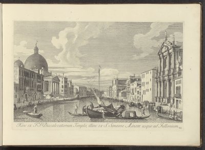 Gezicht op het Canal Grande, de Santa Maria di Nazareth en de San Simeone Piccolo te Venetië Stąd od F.F. Świątynia Bosów, dalej od S. Simeon Minor do Fullonium (tytuł na obiekcie) Najsłynniejsze widoki Wenecji z Kanału Antoniusza autorstwa Antonio Visentini