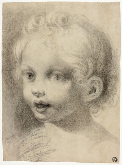 Głowa dziecka (recto) Naga postać męska (verso) autorstwa Antonio da Correggio
