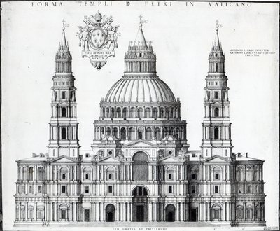 Plan dla św. Piotra, Rzym, 1539 autorstwa Antonio da Sangallo