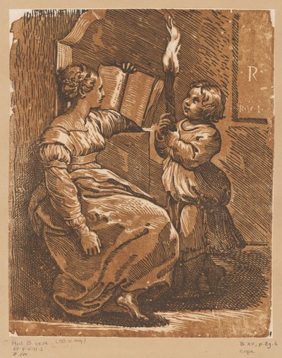 Czytanie Sybilli z dzieckiem autorstwa Antonio da Trento (attributed to)